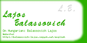 lajos balassovich business card